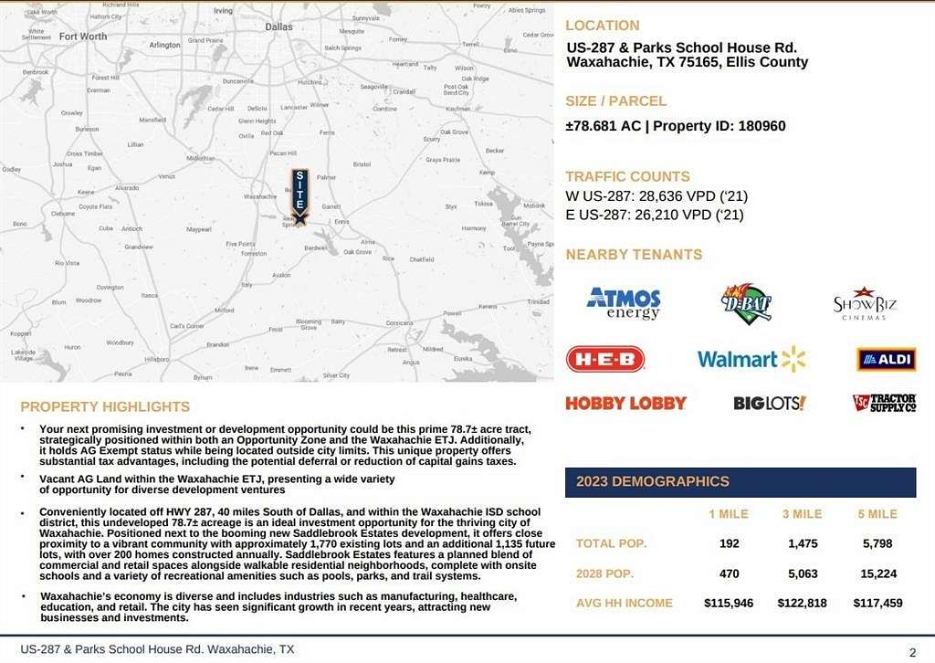 78.681 Acres of Agricultural Land for Sale in Waxahachie, Texas