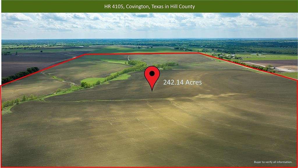 242.16 Acres of Land for Sale in Covington, Texas