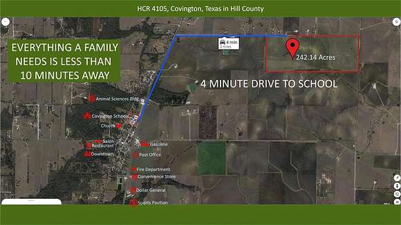 242.16 Acres of Land for Sale in Covington, Texas