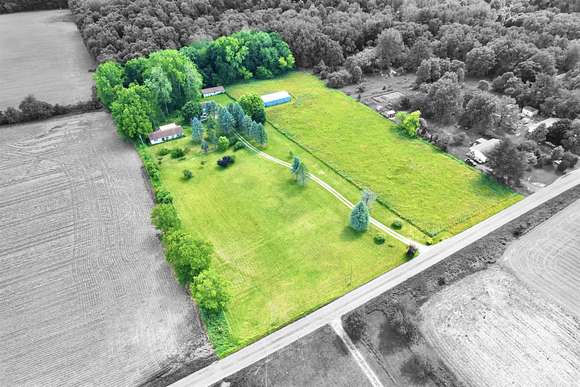 6.67 Acres of Land with Home for Sale in Kendallville, Indiana