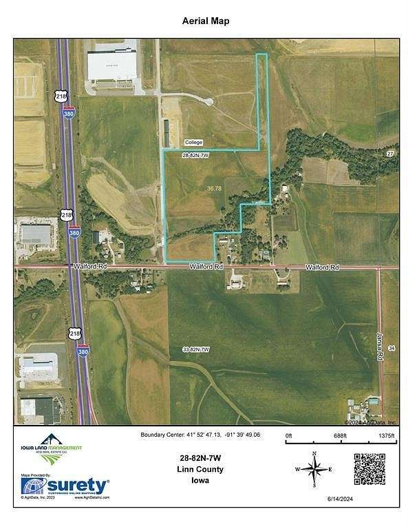 36.44 Acres of Land for Sale in Cedar Rapids, Iowa