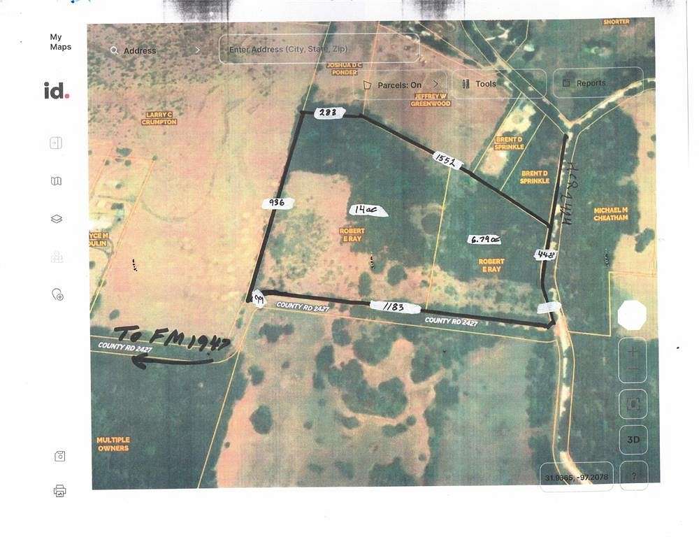 20 Acres of Agricultural Land for Sale in Hillsboro, Texas