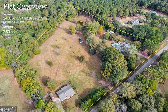 7.83 Acres of Residential Land with Home for Sale in Monroe, Georgia