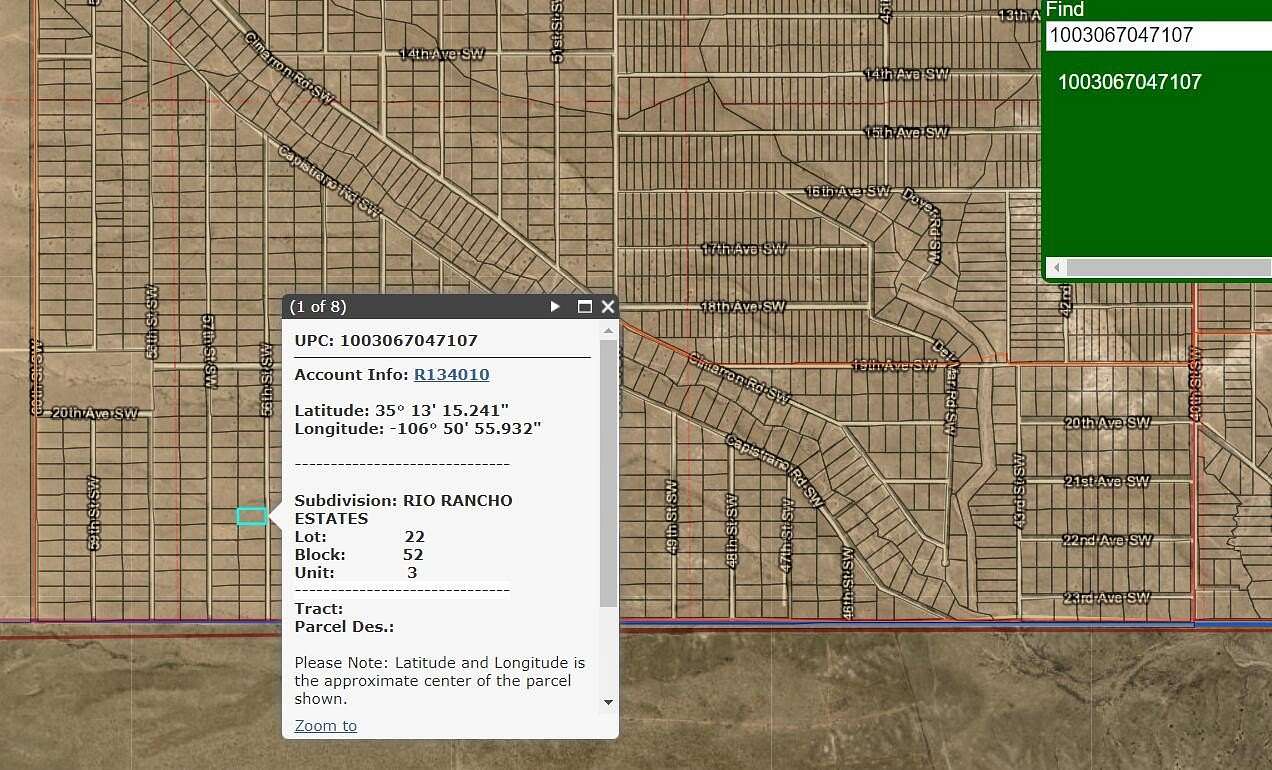 1 Acre of Land for Sale in Rio Rancho, New Mexico