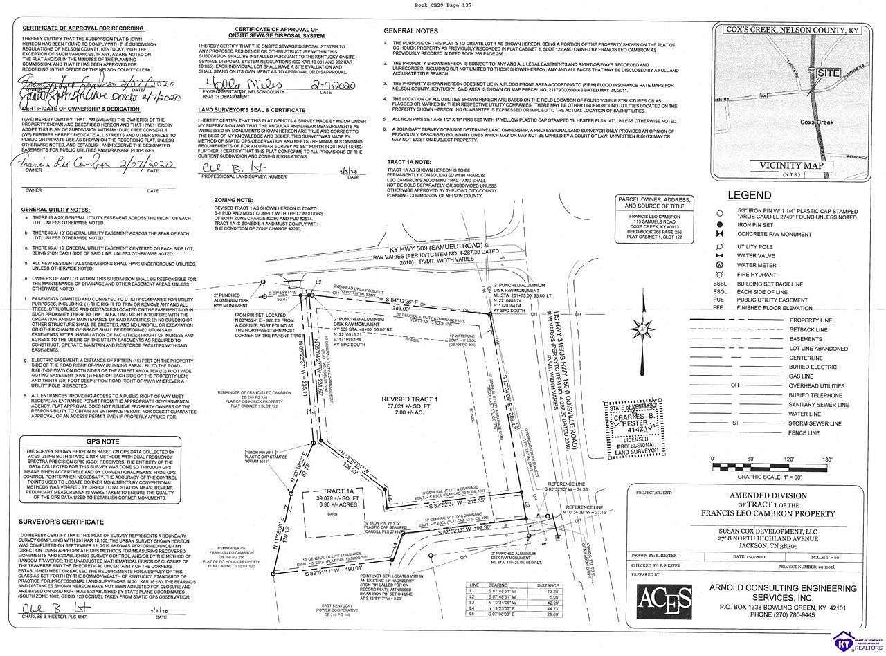 1 Acre of Commercial Land for Sale in Coxs Creek, Kentucky