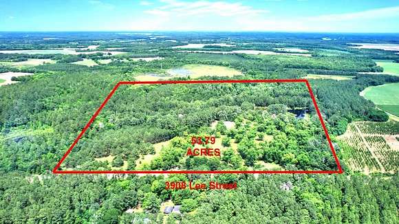 54 Acres of Recreational Land with Home for Sale in Leslie, Georgia