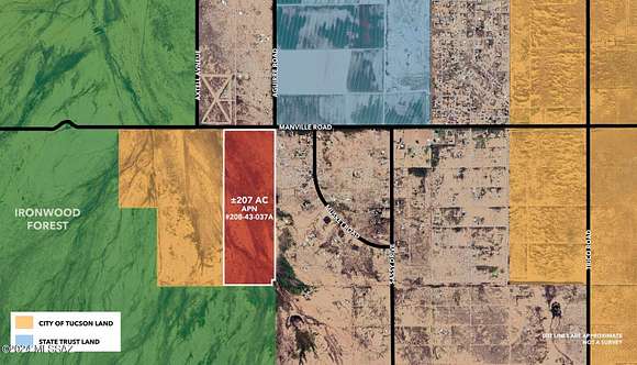 207 Acres of Agricultural Land for Sale in Marana, Arizona
