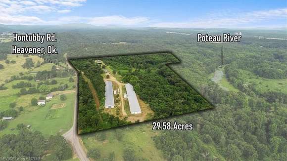 29.58 Acres of Agricultural Land with Home for Sale in Heavener, Oklahoma