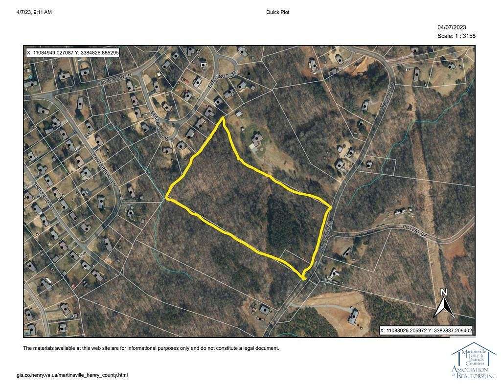 11.84 Acres of Land for Sale in Ridgeway, Virginia
