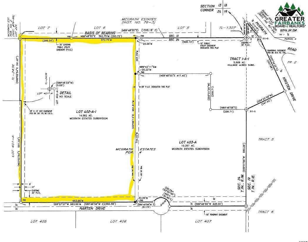 14.582 Acres of Land for Sale in Fairbanks, Alaska