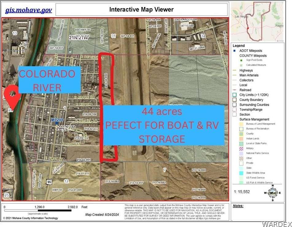 44.03 Acres of Commercial Land for Sale in Bullhead City, Arizona