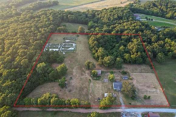 13 Acres of Land with Home for Sale in Wyandotte, Oklahoma