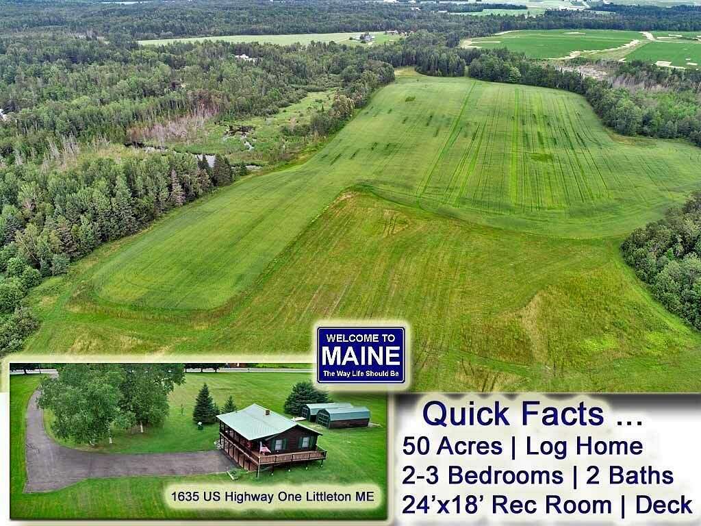 52 Acres of Land with Home for Sale in Littleton, Maine