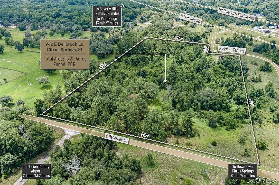 13.36 Acres of Land for Sale in Citrus Springs, Florida