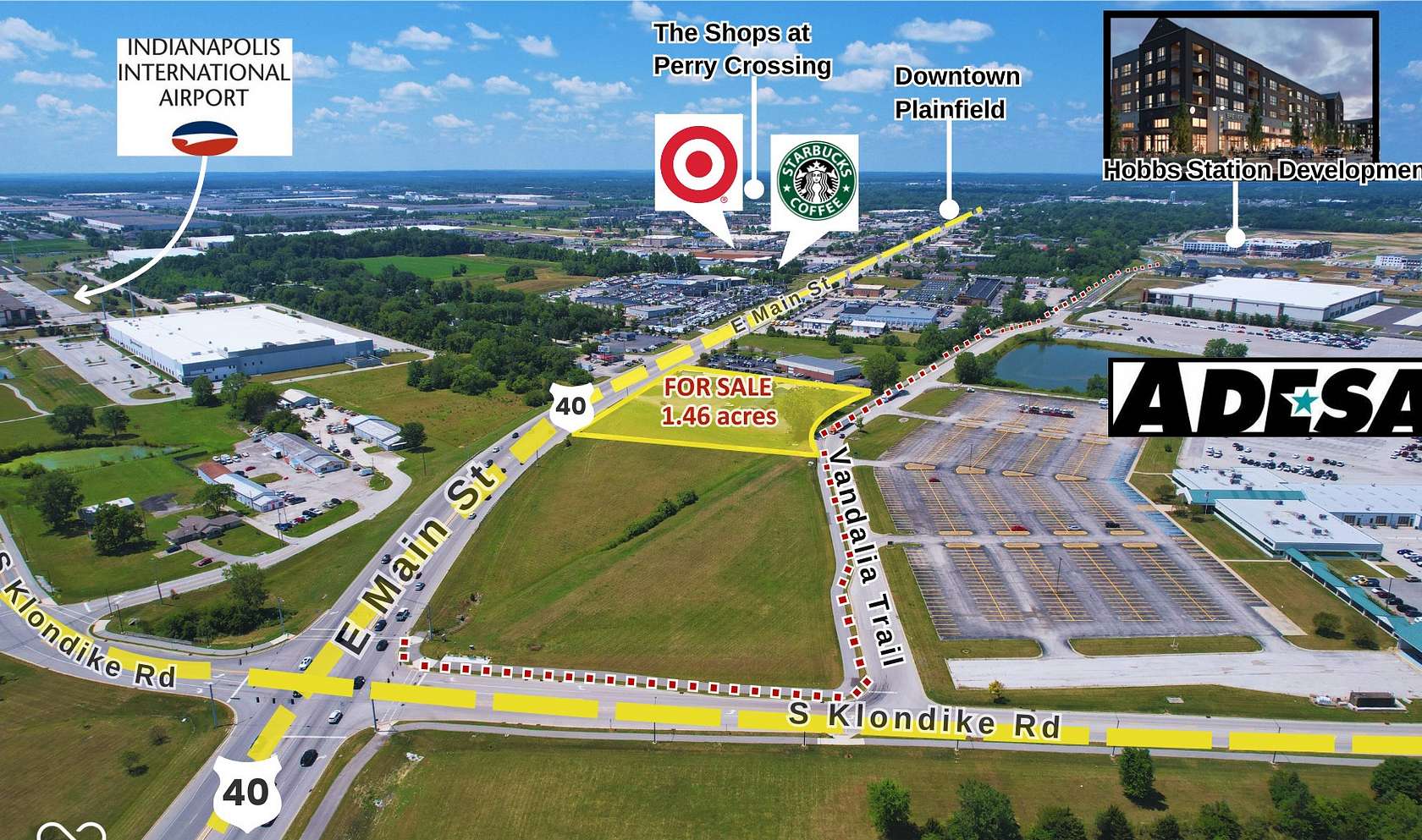 1.46 Acres of Commercial Land for Sale in Plainfield, Indiana