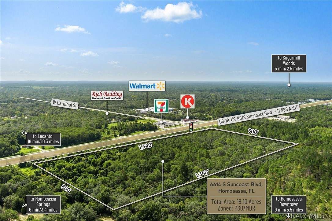 18.1 Acres of Land for Sale in Homosassa, Florida