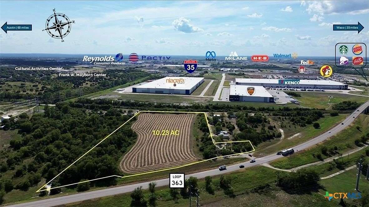 10.227 Acres of Commercial Land for Sale in Temple, Texas