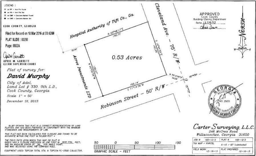 0.53 Acres of Commercial Land for Sale in Adel, Georgia
