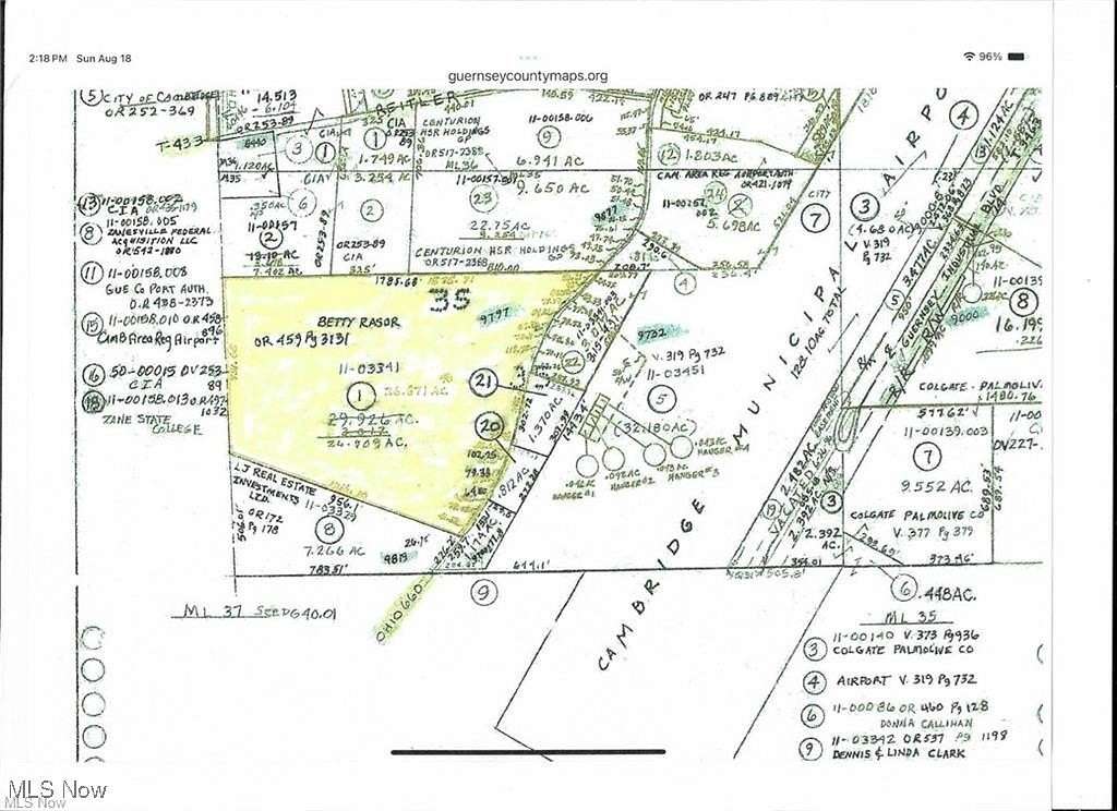27 Acres of Commercial Land for Sale in Cambridge, Ohio