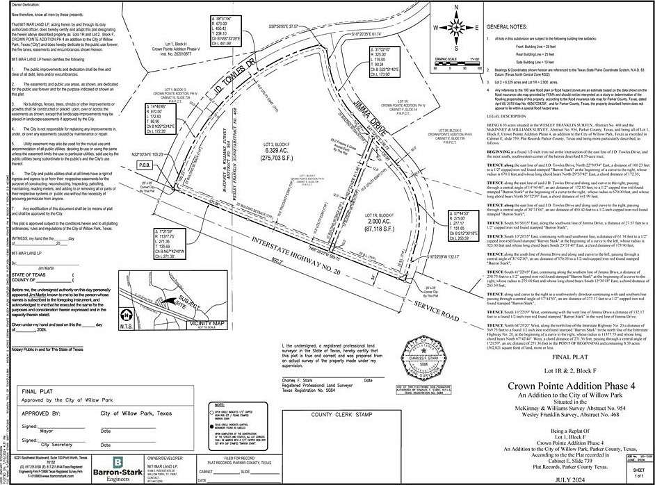 6.329 Acres of Commercial Land for Sale in Willow Park, Texas