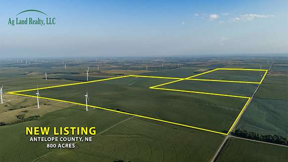 800 Acres of Agricultural Land for Sale in Elgin, Nebraska