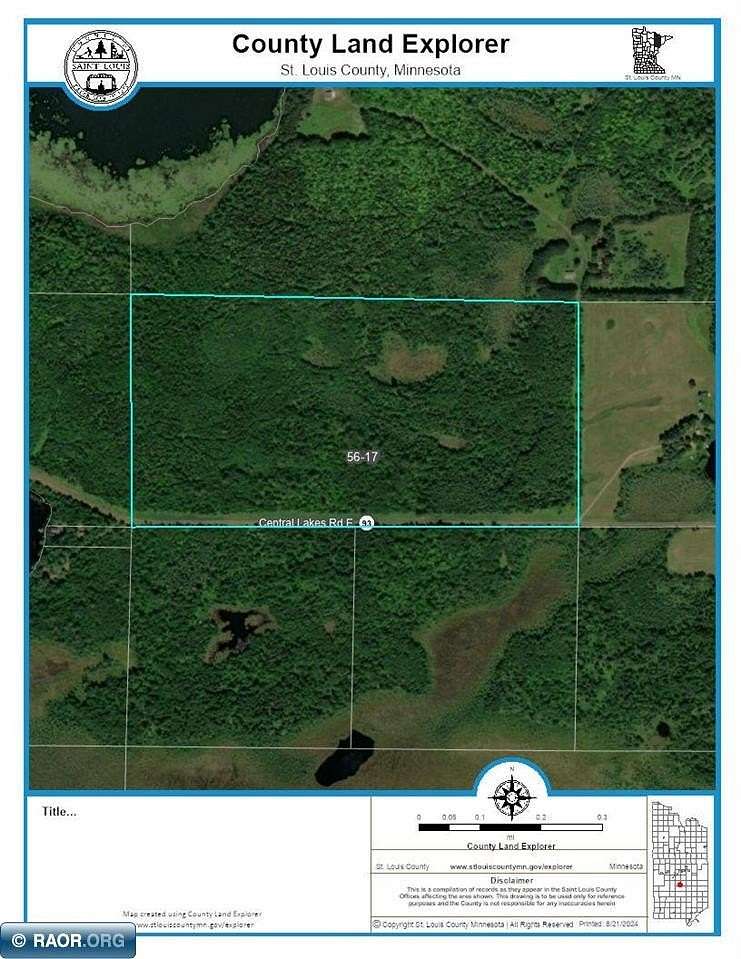 80 Acres of Land for Sale in Eveleth, Minnesota