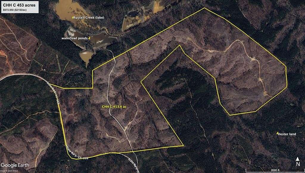 453 Acres of Recreational Land for Sale in Mount Carmel, South Carolina