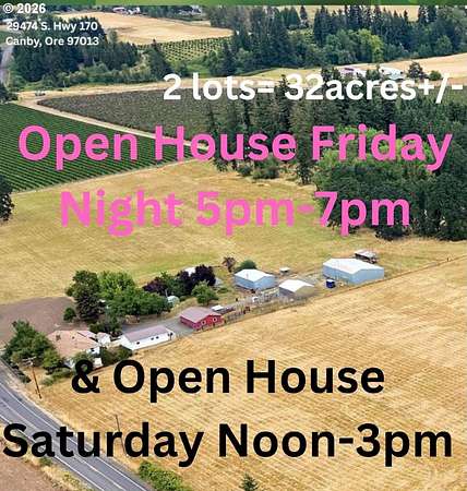 31 Acres of Agricultural Land with Home for Sale in Canby, Oregon
