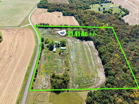 21.41 Acres of Agricultural Land with Home for Sale in Vandalia, Missouri