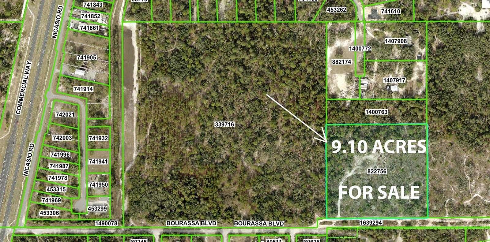 9.1 Acres of Residential Land for Sale in Weeki Wachee, Florida