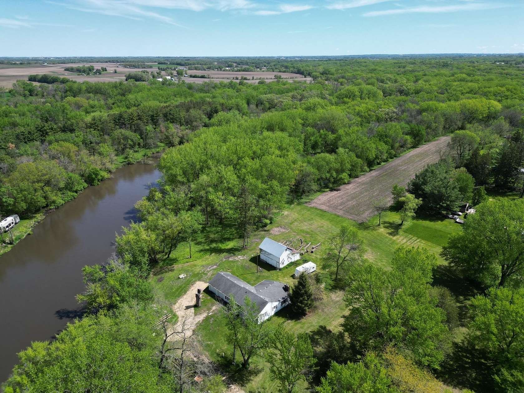 15 Acres of Recreational Land with Home for Sale in Janesville, Iowa