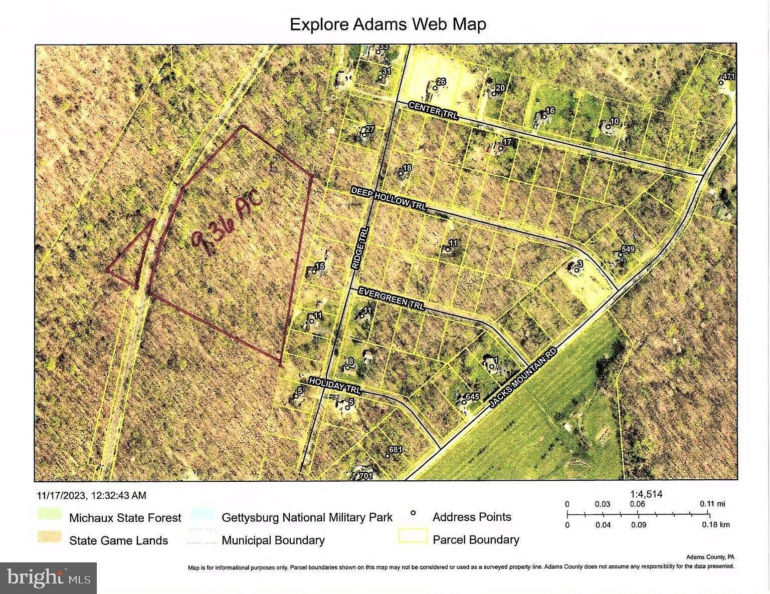 9.36 Acres of Residential Land for Sale in Fairfield, Pennsylvania