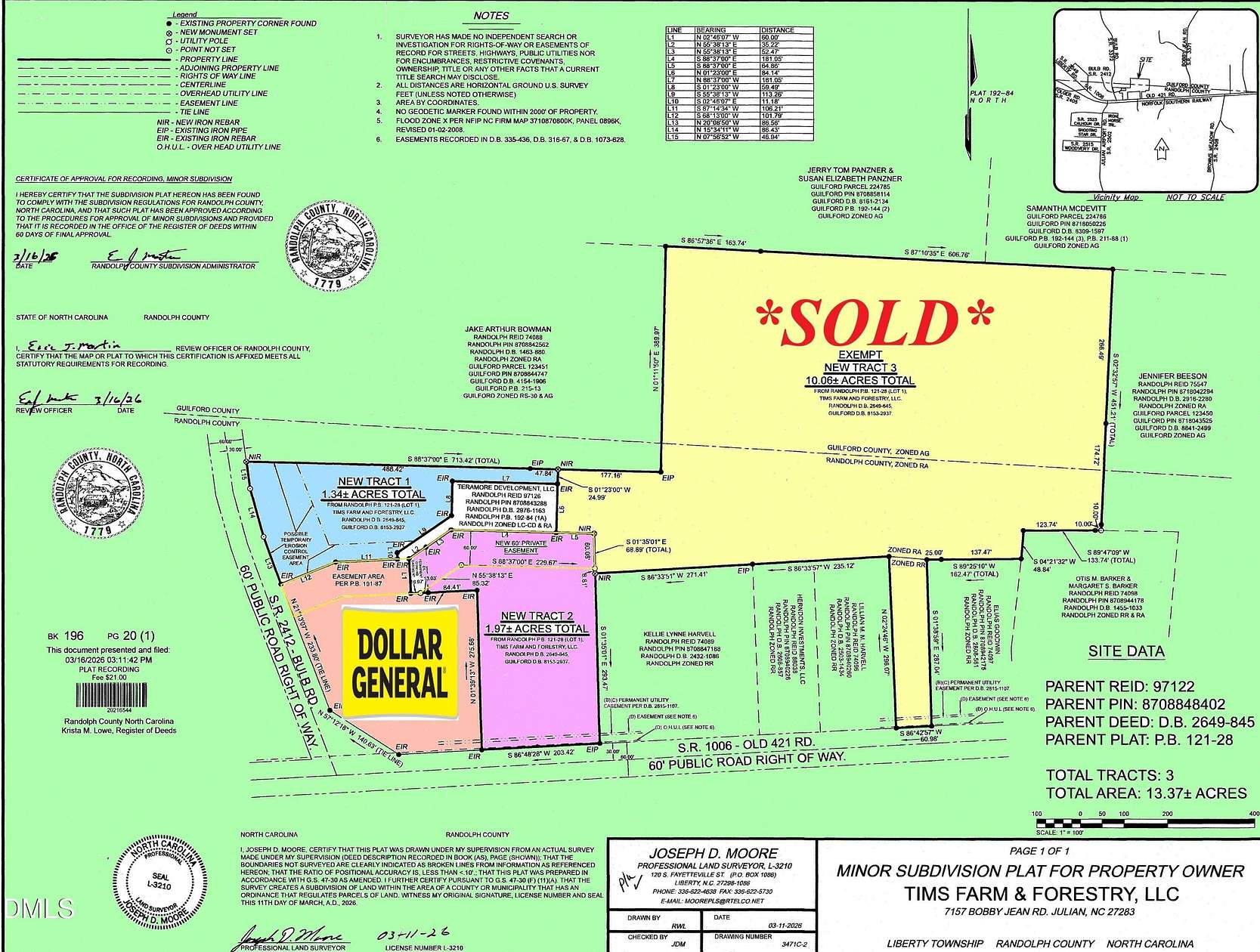 1.34 Acres of Mixed-Use Land for Sale in Liberty, North Carolina
