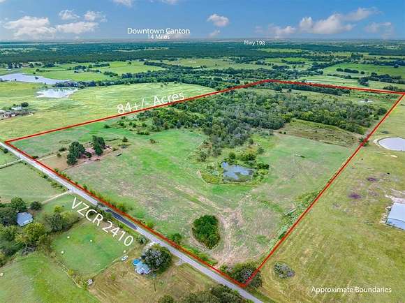 84.79 Acres of Agricultural Land with Home for Sale in Canton, Texas