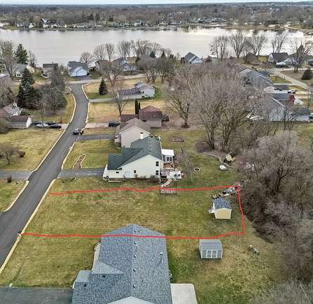 Arial lake view of land