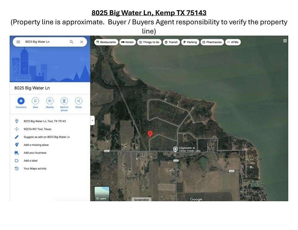 1.438 Acres of Residential Land for Sale in Kemp, Texas