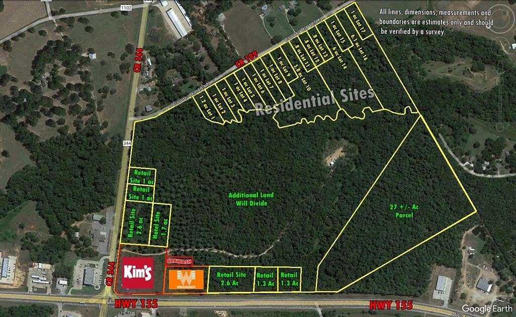 5.8 Acres of Land for Sale in Flint, Texas