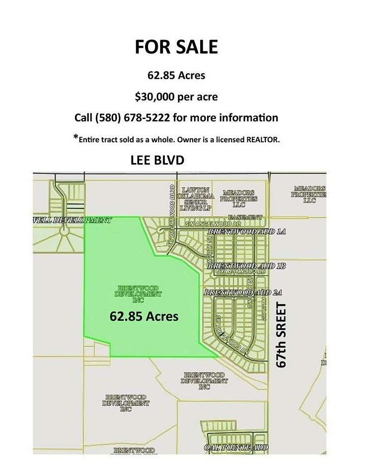 63 Acres of Mixed-Use Land for Sale in Lawton, Oklahoma