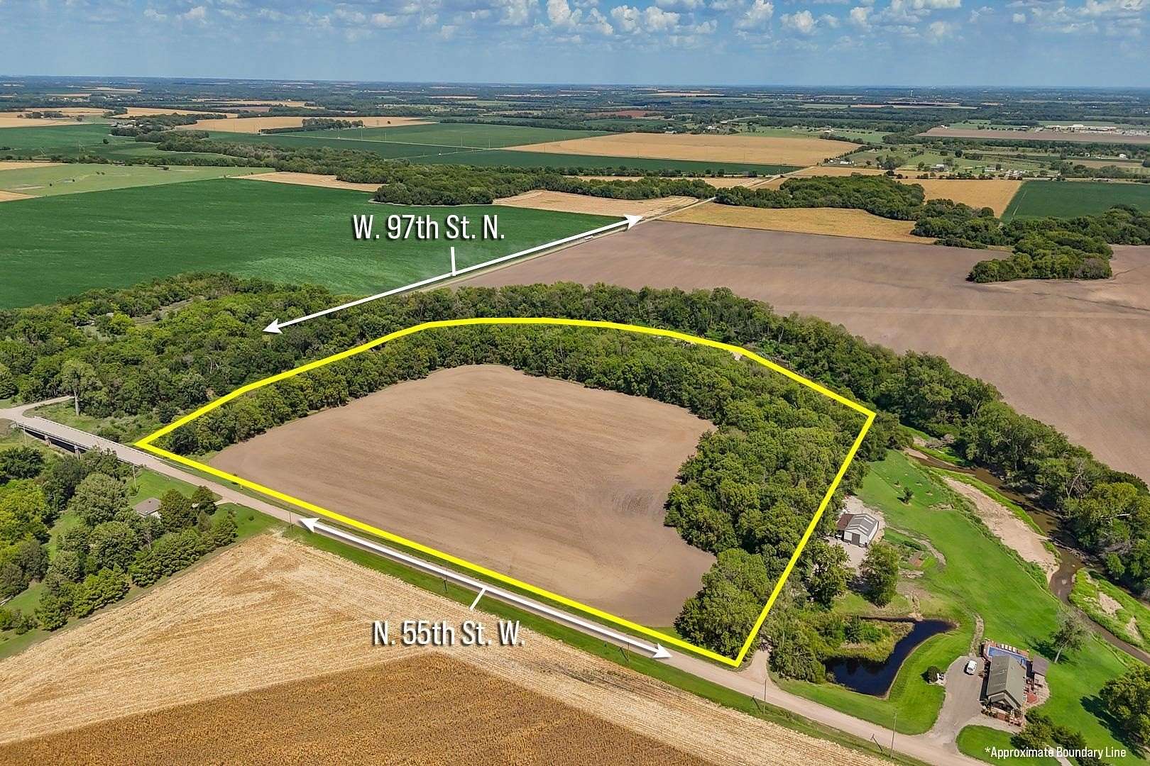 24.57 Acres of Recreational Land & Farm for Auction in Valley Center, Kansas