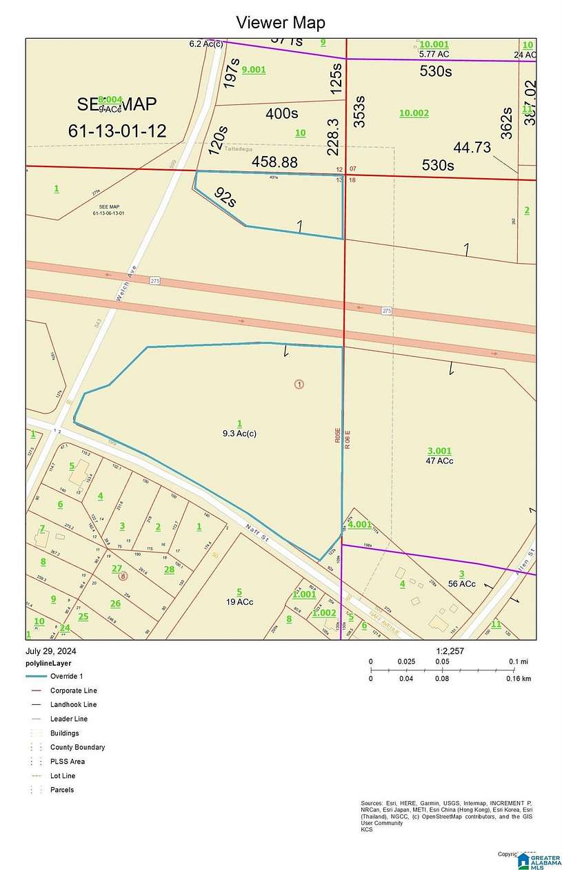 9.4 Acres of Land for Sale in Talladega, Alabama