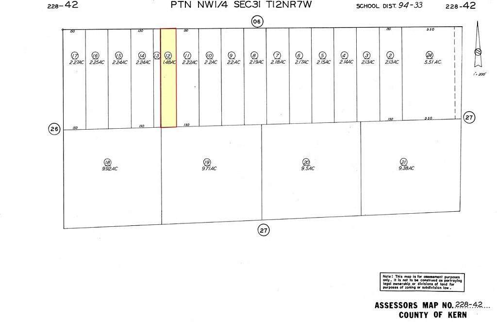 2.22 Acres of Residential Land for Sale in Boron, California