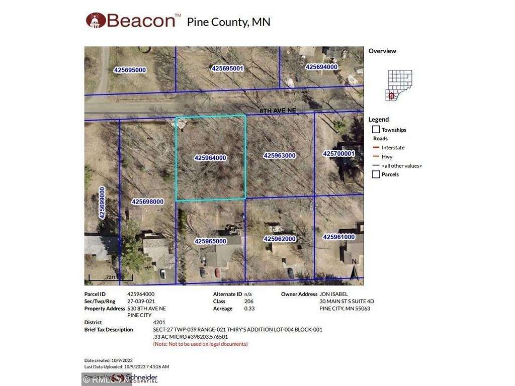 0.33 Acres of Land for Sale in Pine City, Minnesota