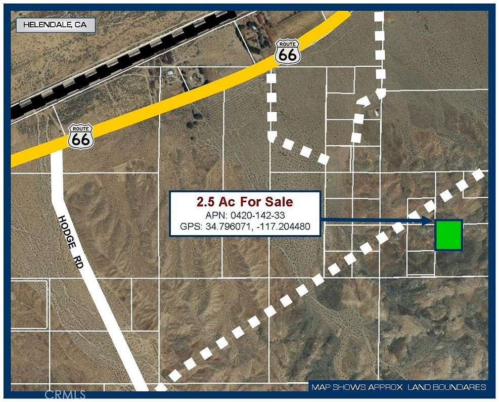 2.5 Acres of Land for Sale in Barstow, California