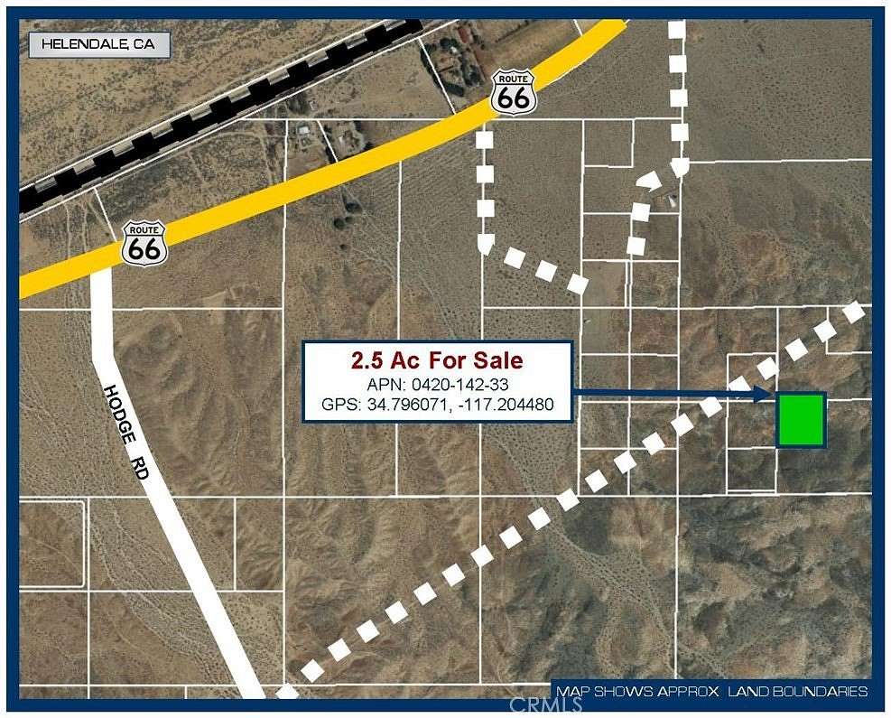 2.5 Acres of Land for Sale in Barstow, California