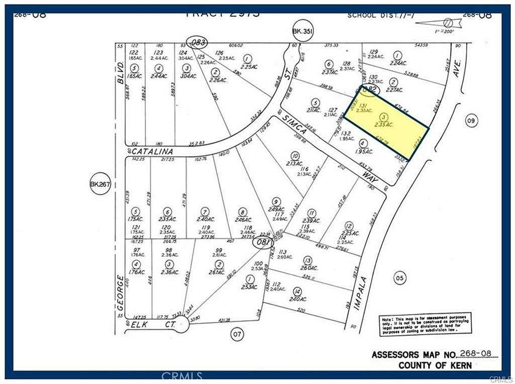 2.35 Acres of Residential Land for Sale in California City, California