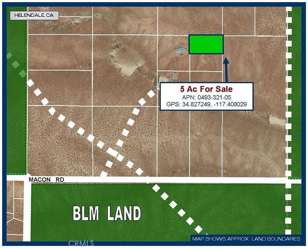 5 Acres of Recreational Land for Sale in Helendale, California