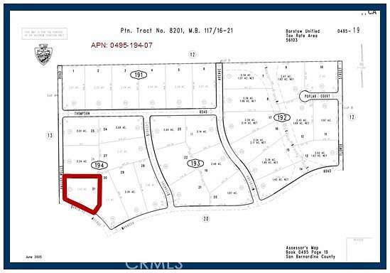 1.93 Acres of Residential Land for Sale in Hinkley, California