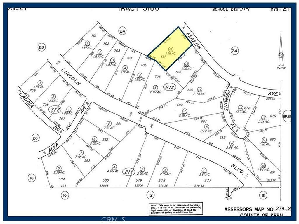 1.98 Acres of Residential Land for Sale in California City, California