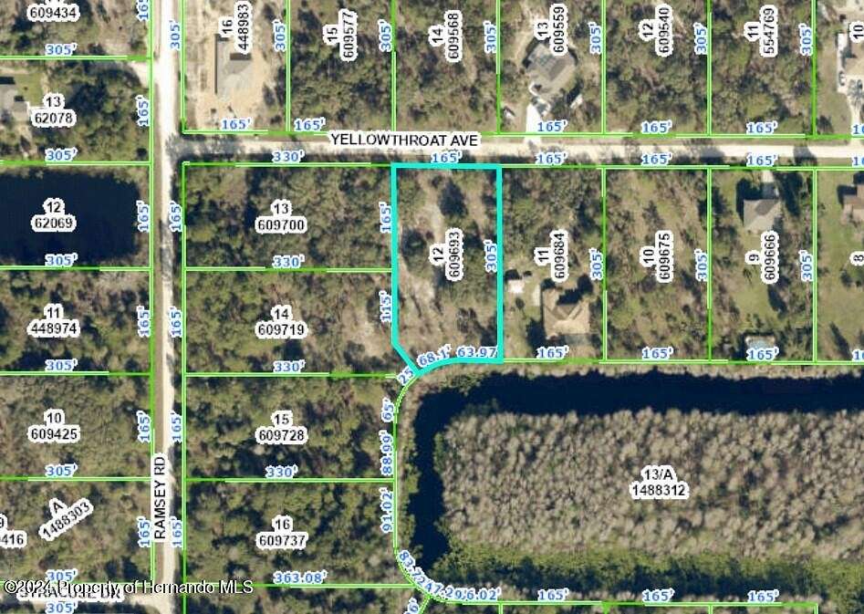 1.16 Acres of Residential Land for Sale in Weeki Wachee, Florida