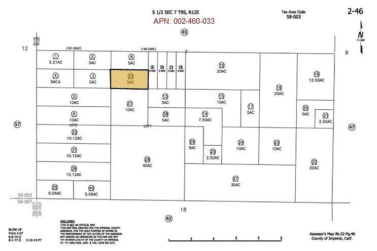 5.04 Acres of Residential Land for Sale in Niland, California